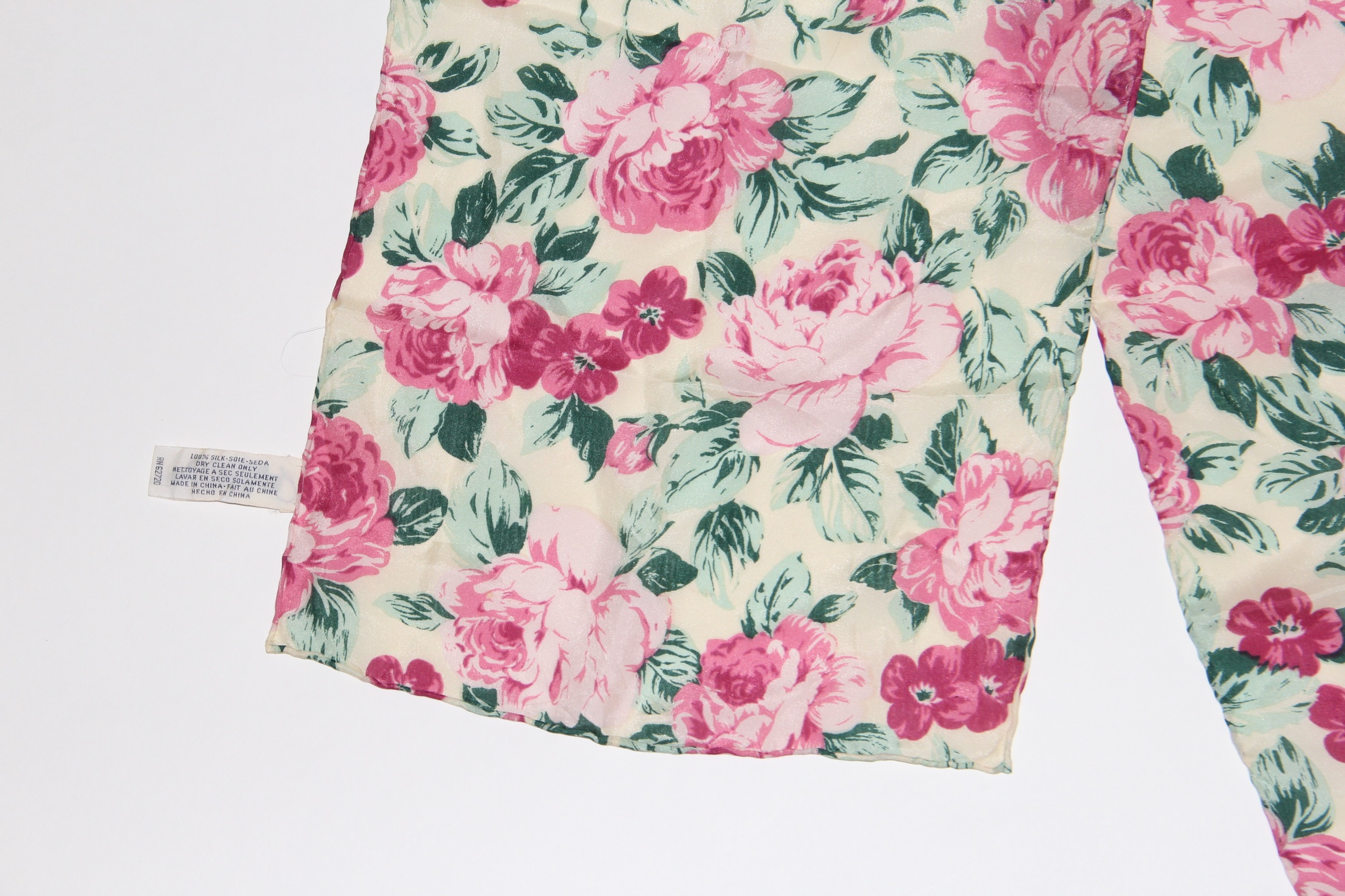 Vintage Oscar De La Renta Floral Silk Scarf