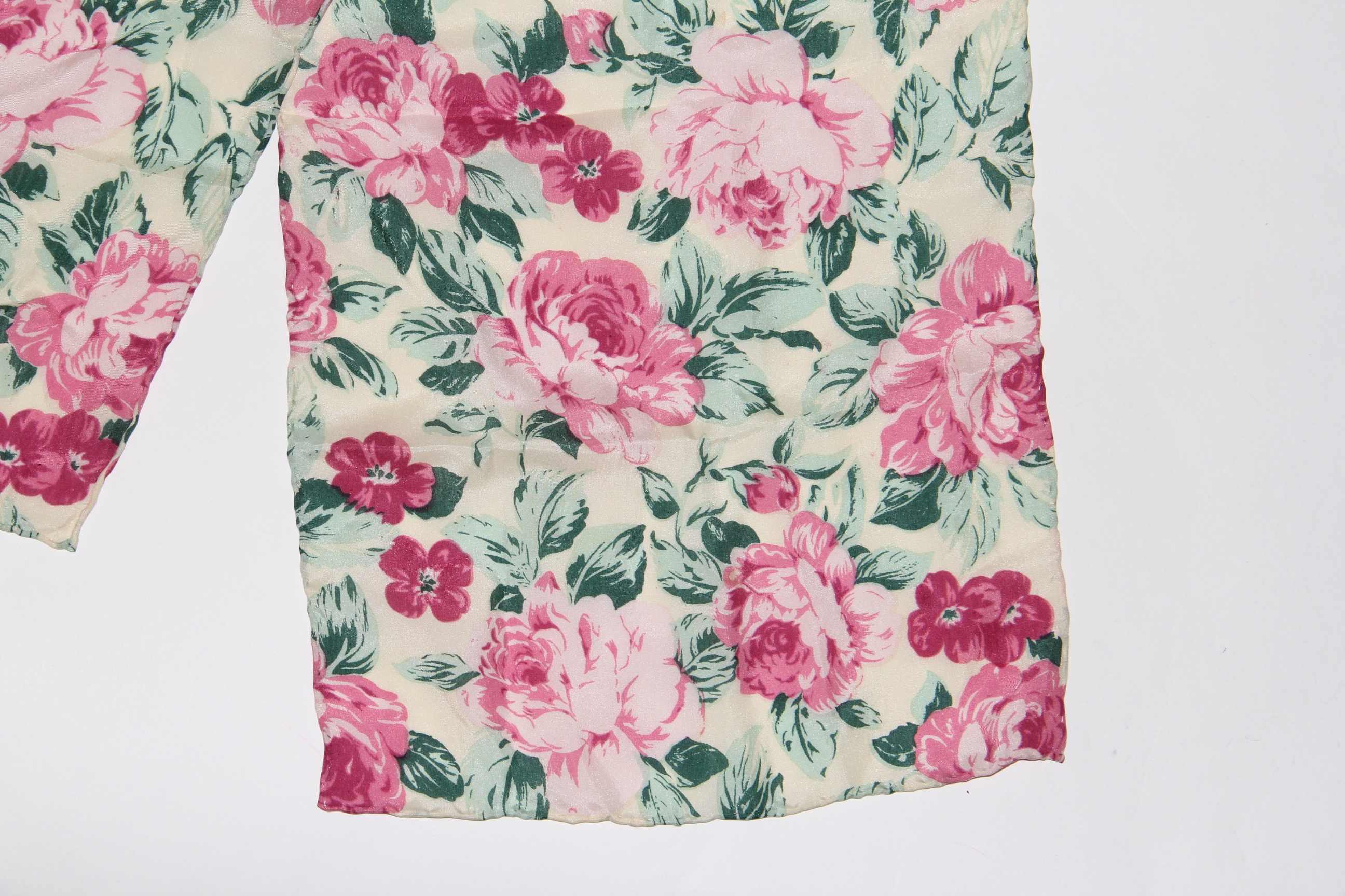 Vintage Oscar De La Renta Floral Silk Scarf