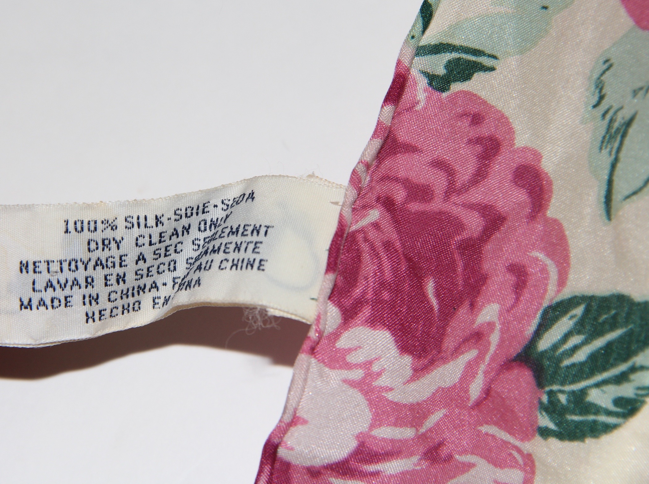 Vintage Oscar De La Renta Floral Silk Scarf