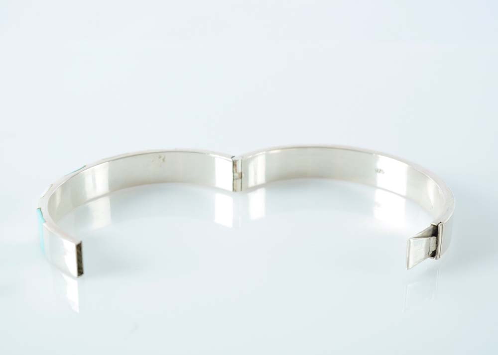 Turquoise and Mother of Pearl Sterling Silver Bracelet