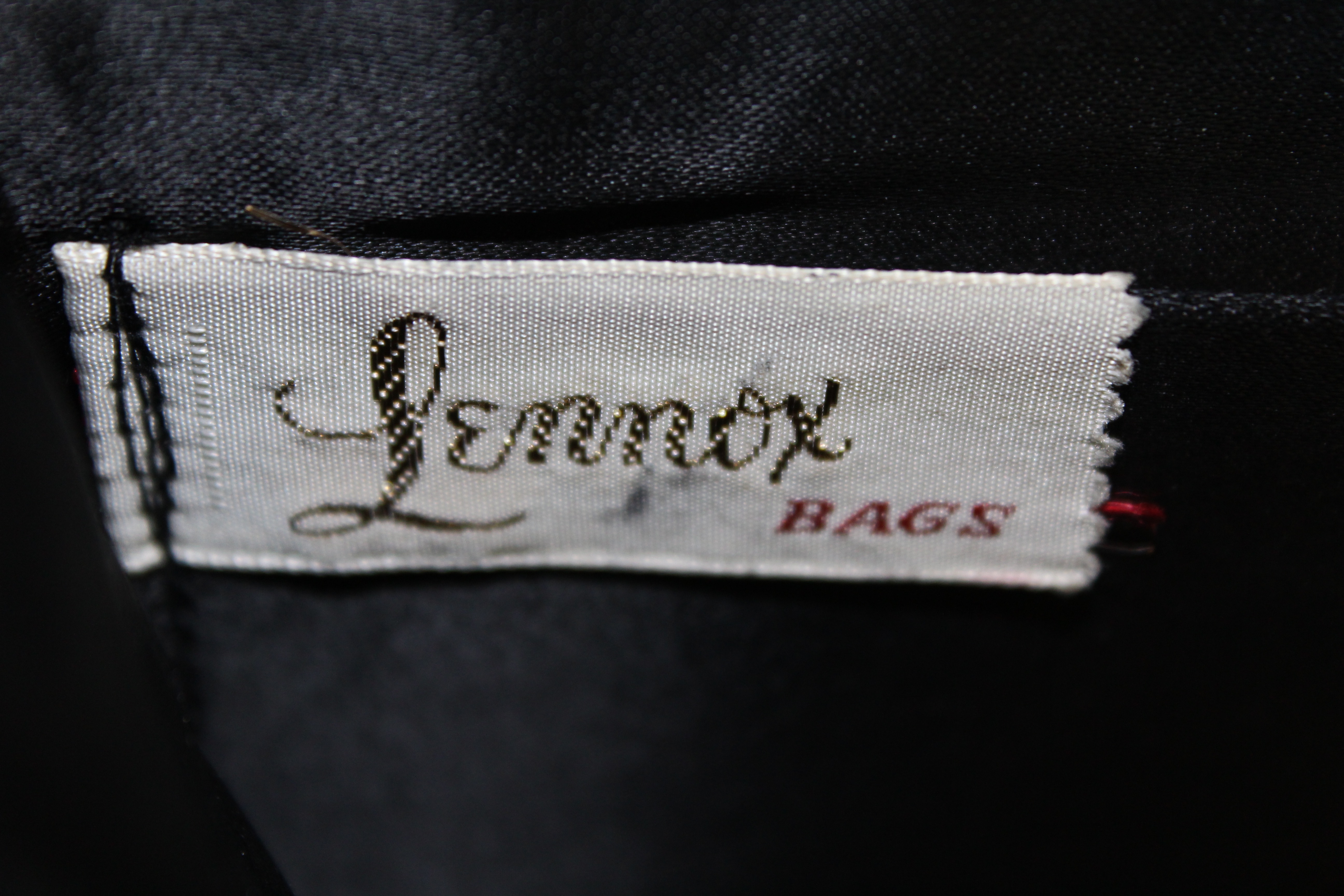 Vintage 1960s Black Leather Handbag by Lennox