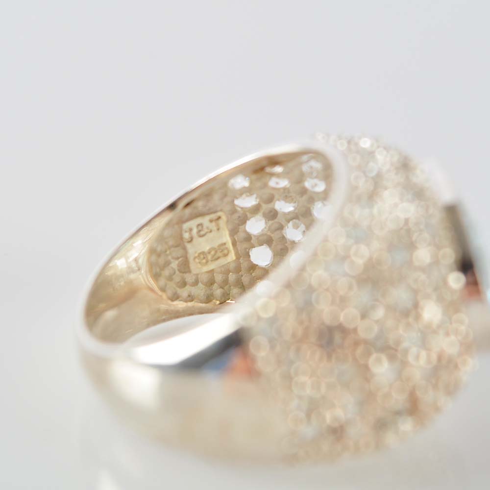 Blue and White Topaz Ring in Sterling Silver