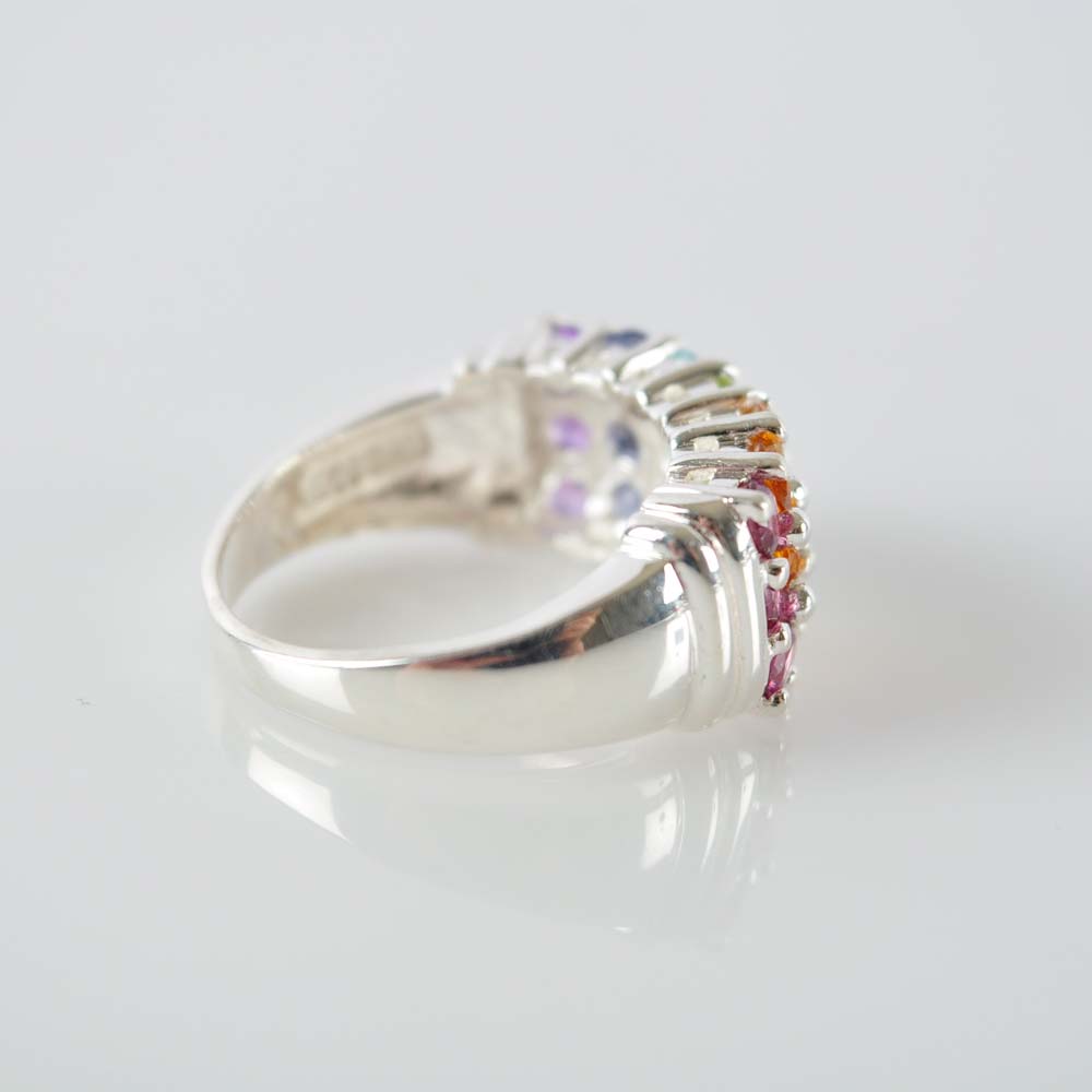 Sterling Silver and Multi-Gemstone Ring