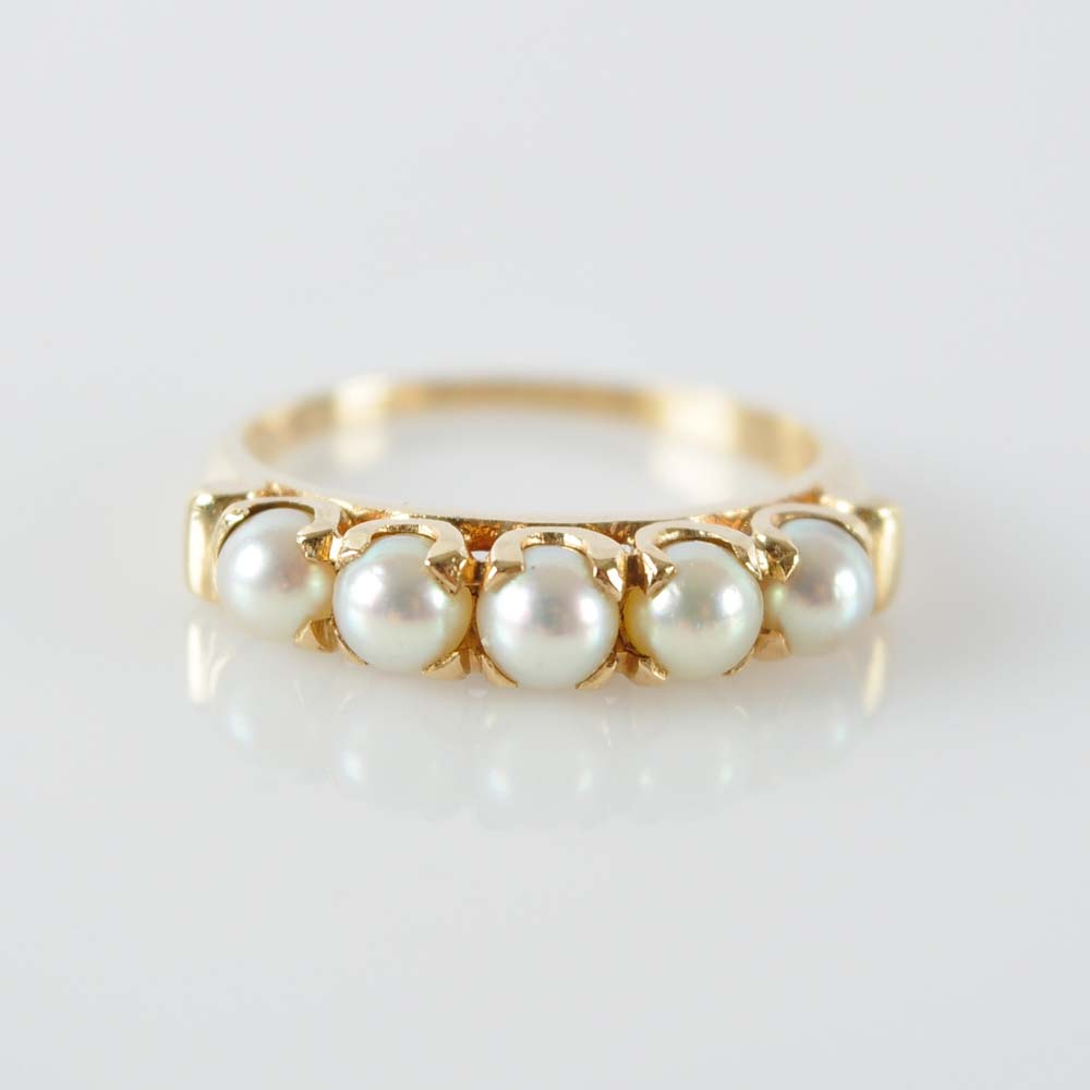 14K Gold Pearl Ring