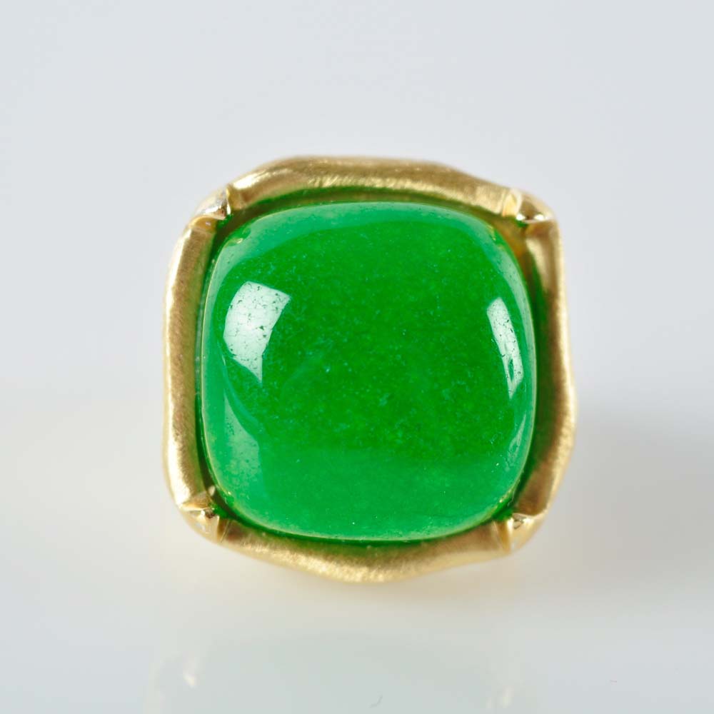 Dyed Green Quartz Ring