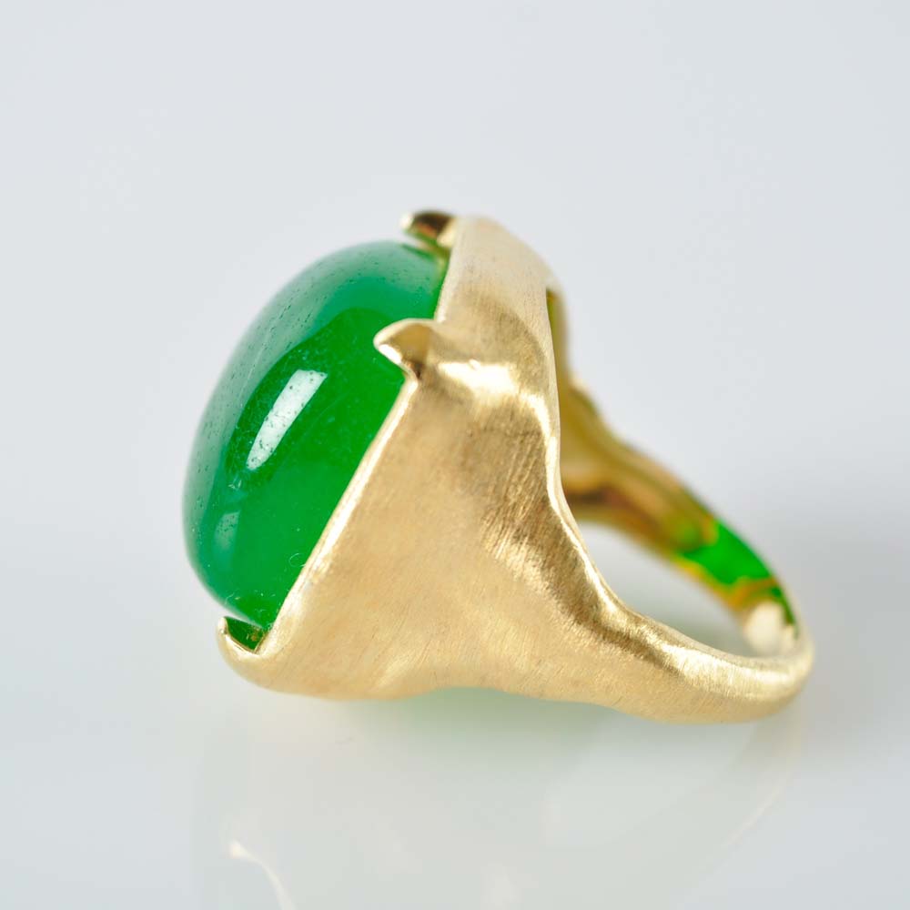 Dyed Green Quartz Ring