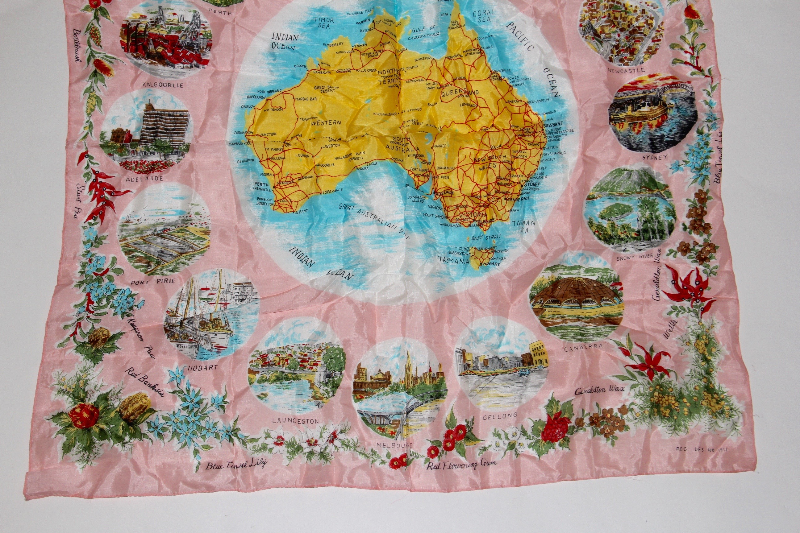 Vintage Australia Souvenir Scarf