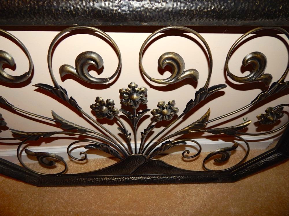 Vintage Wrought Iron Wall Mirror & Wall Decor