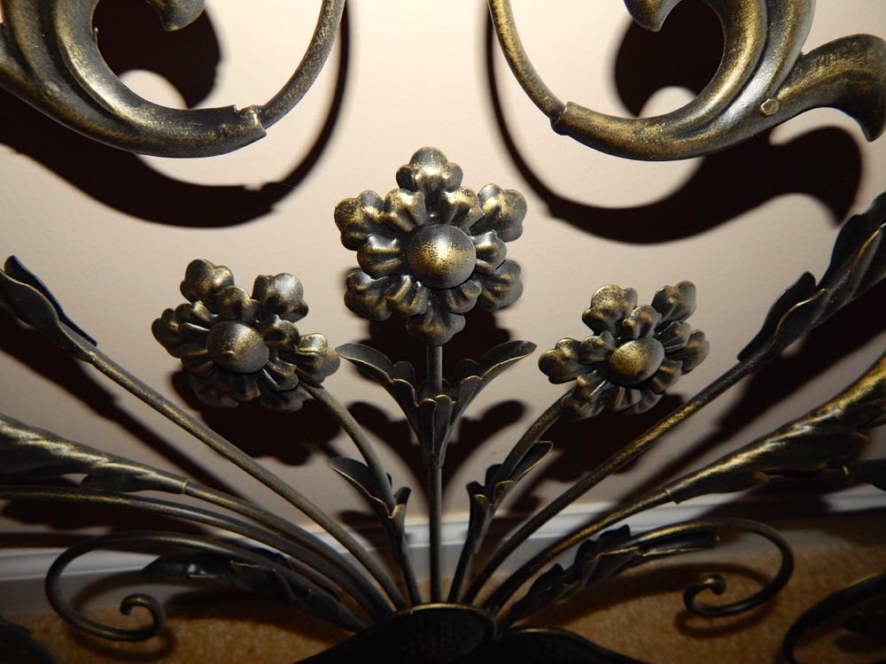 Vintage Wrought Iron Wall Mirror & Wall Decor