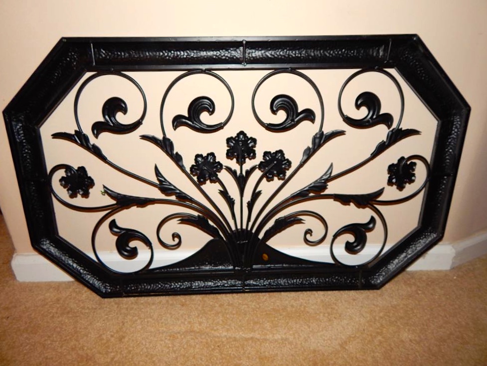 Vintage Wrought Iron Wall Mirror & Wall Decor