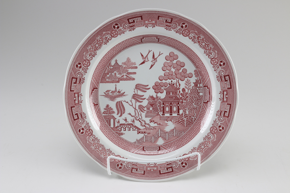 Collection of Burgundy and White Spode Plates