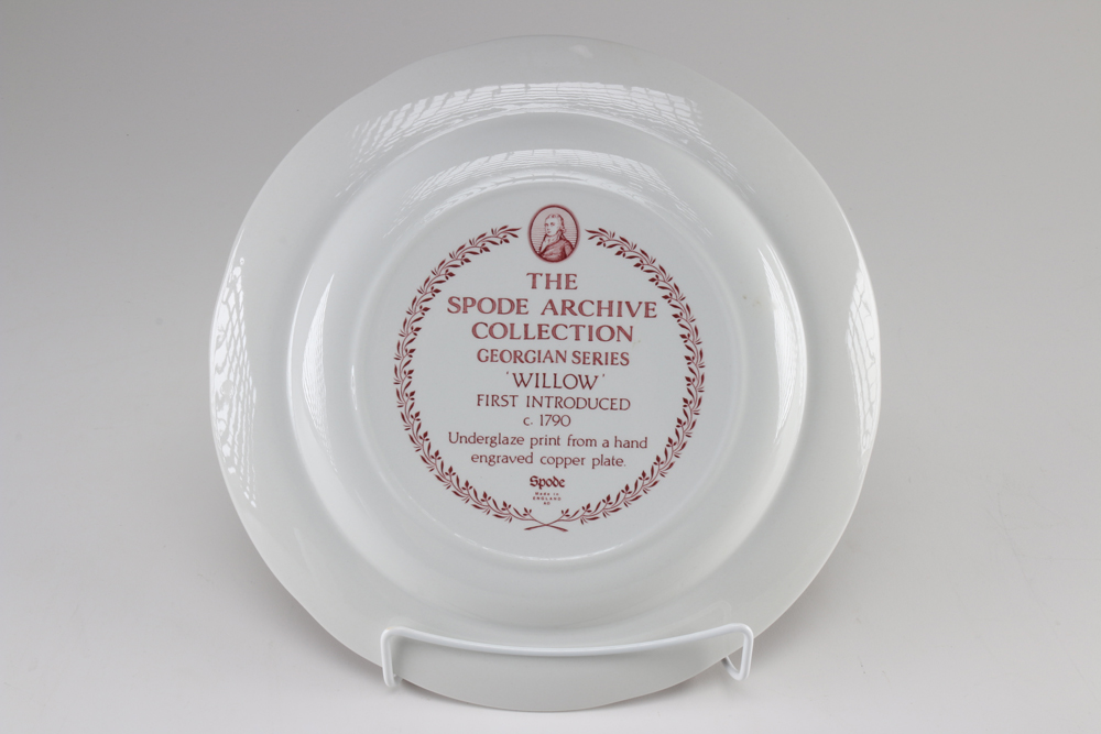 Collection of Burgundy and White Spode Plates