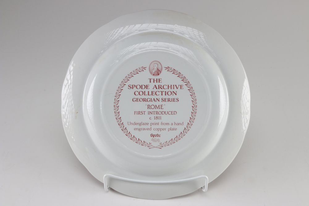Collection of Burgundy and White Spode Plates