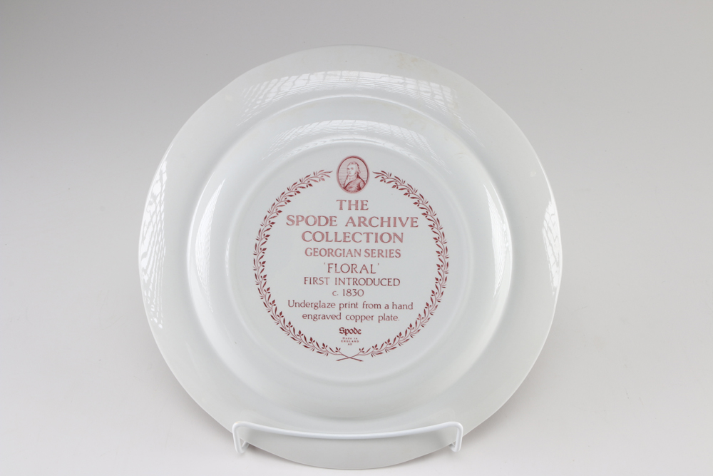 Collection of Burgundy and White Spode Plates