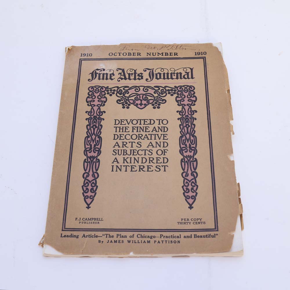 Antique "Fine Arts Journal" from October 1910