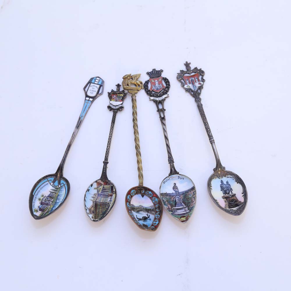 Collection of Vintage Souvenir Spoons