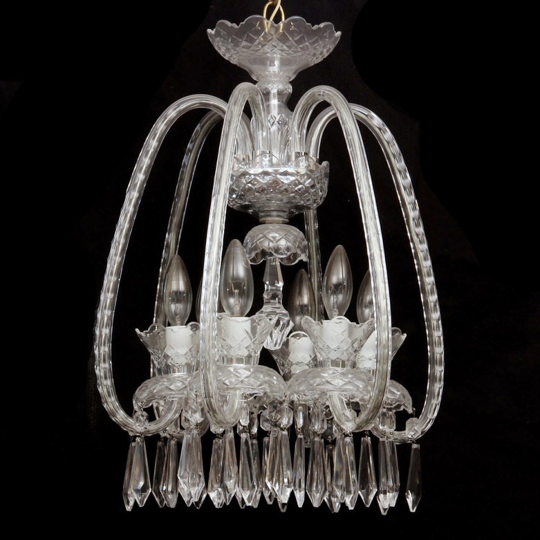 Waterford Crystal "Fluer De Lis" Six Arm Chandelier