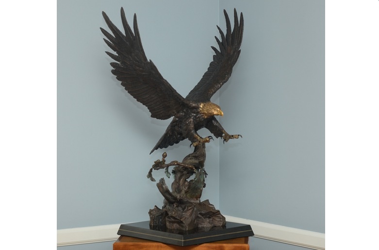 Lorenzo Ghiglieri's "American Bald Eagle" Bronze & Gold Sculpture