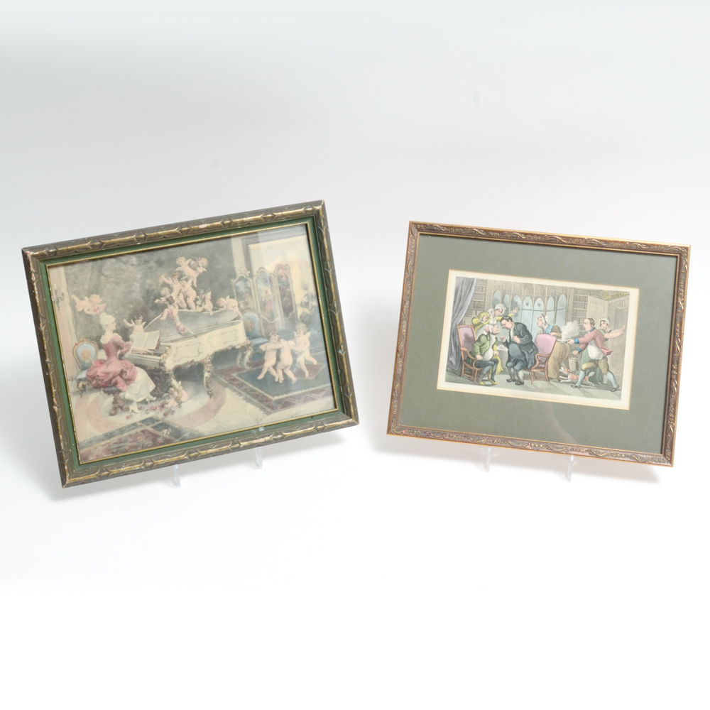 Pair of Antique Prints in Frames