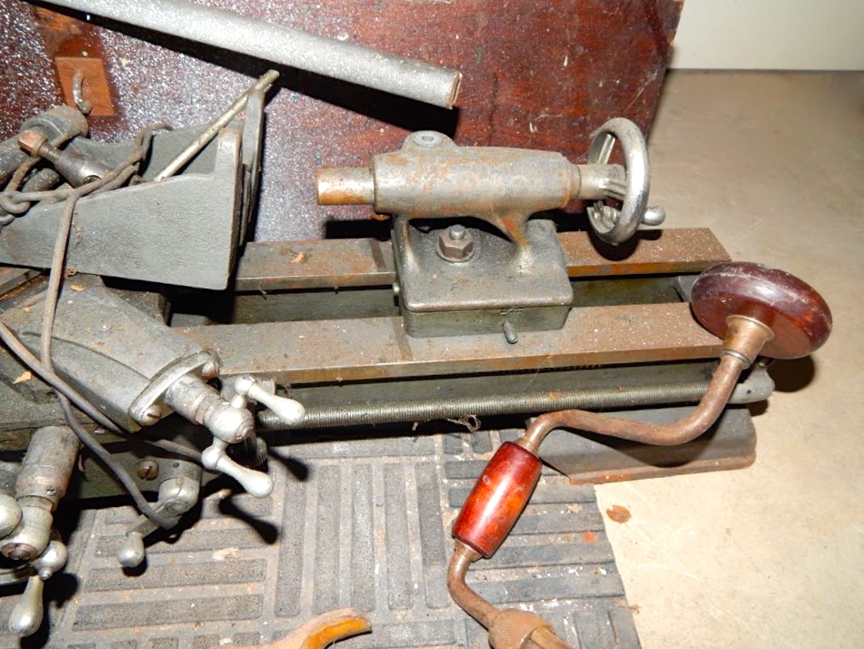 Vintage Oil Cans and Tools in a Wood Chest