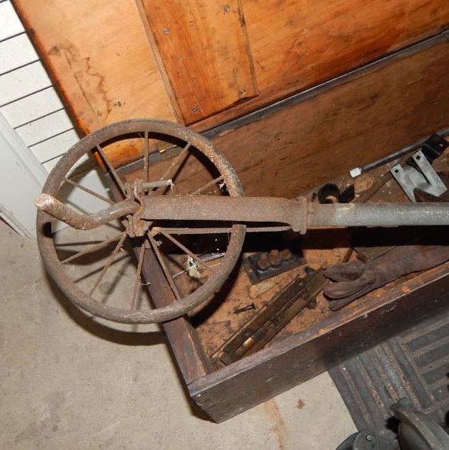 Vintage Oil Cans and Tools in a Wood Chest