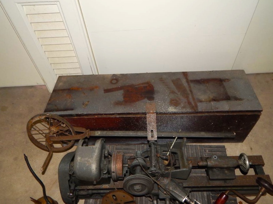 Vintage Oil Cans and Tools in a Wood Chest