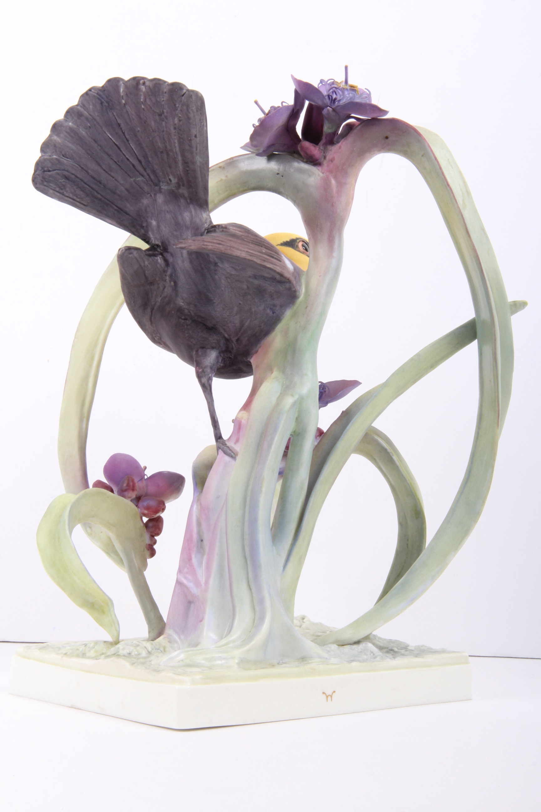 Royal Worcester Dorthy Doughty Yellowheaded Blackbird Pair