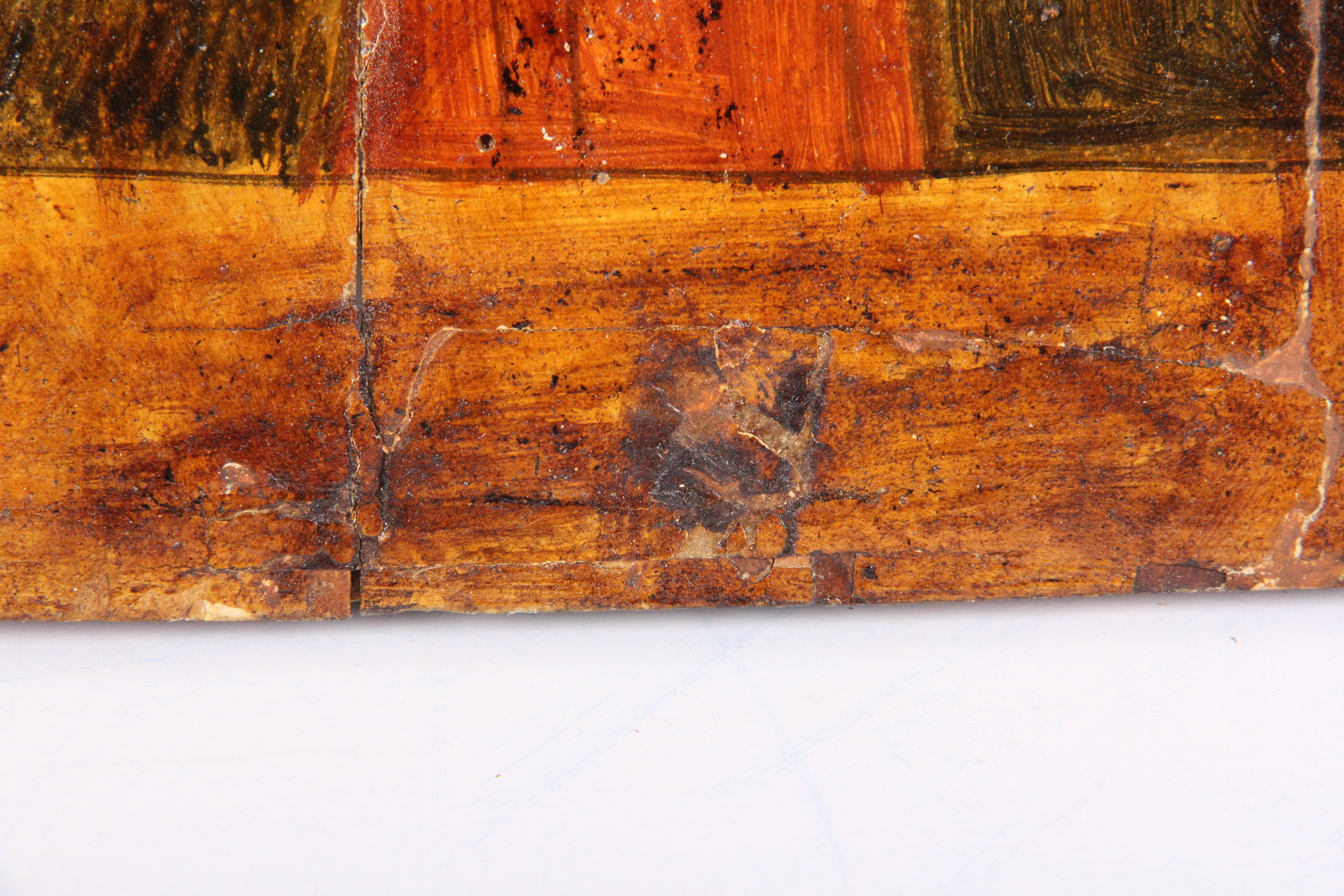 Antique Hand Painted Religious Icon with Metal Riza Saint Seraphim