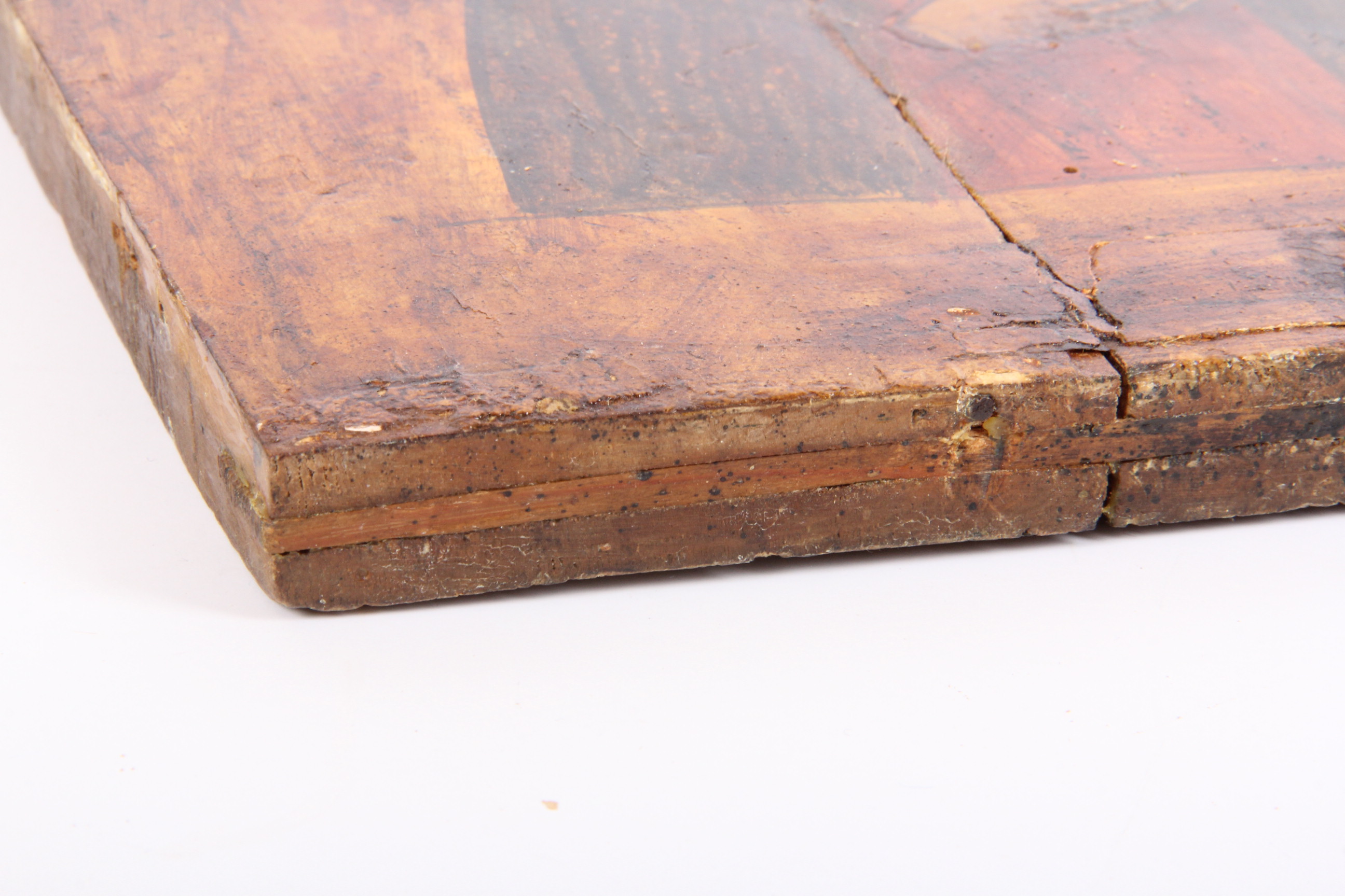 Antique Hand Painted Religious Icon with Metal Riza Saint Seraphim