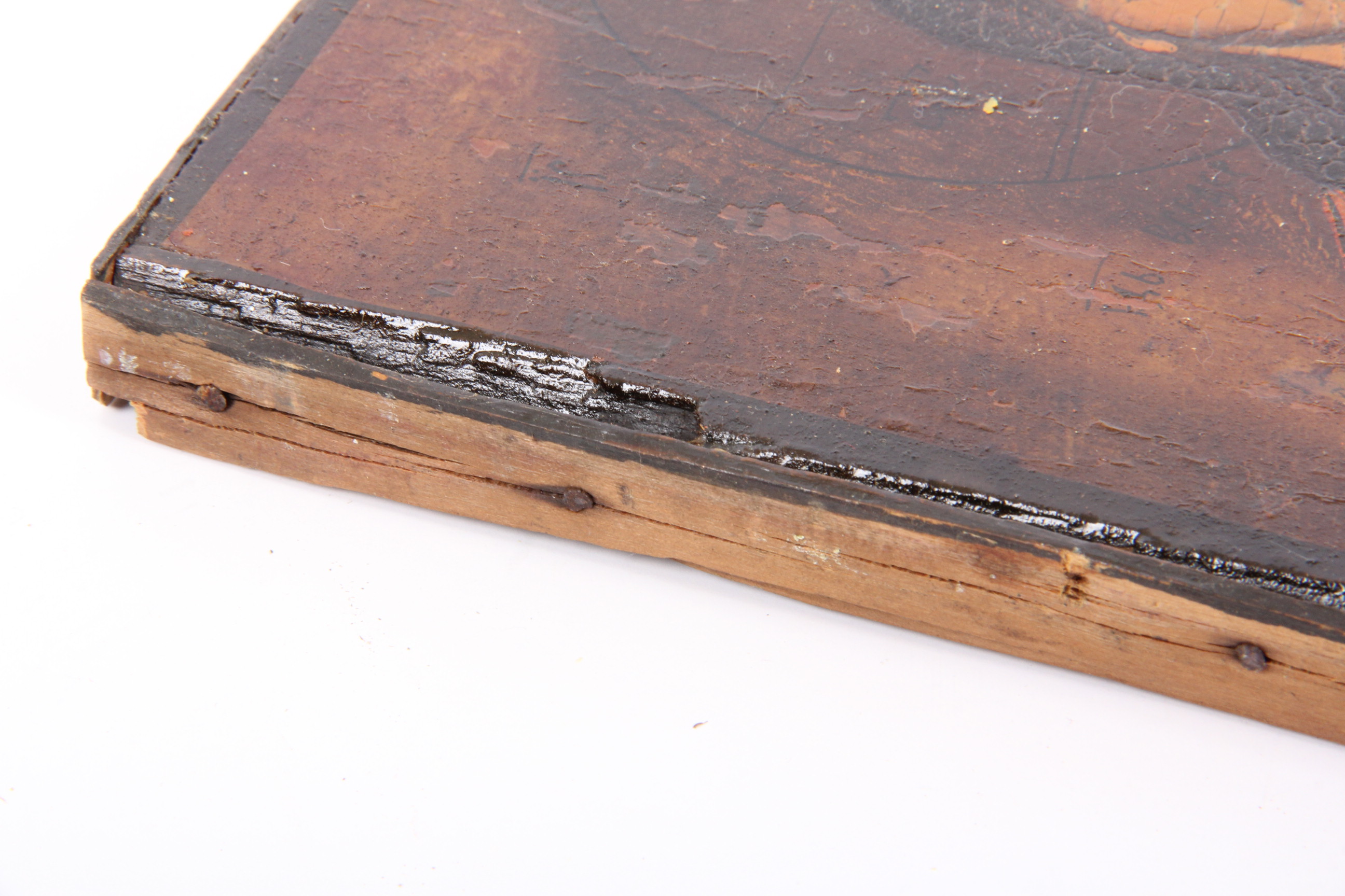 Antique Hand Painted Icon with Gold Tone Riza