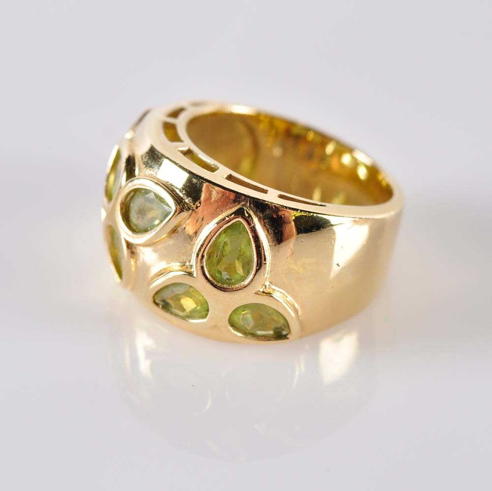 Silver and Peridot Ring