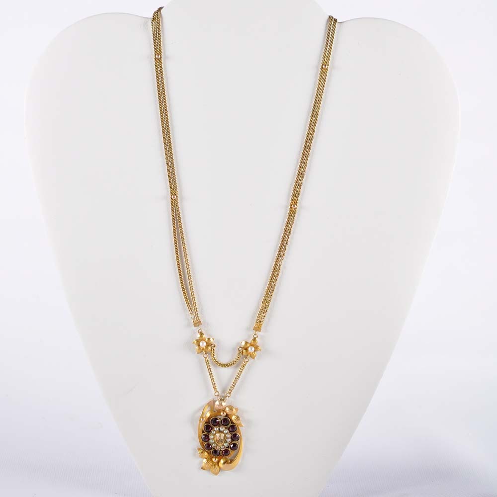 10K Brandt Custom Pendant on Double Chain