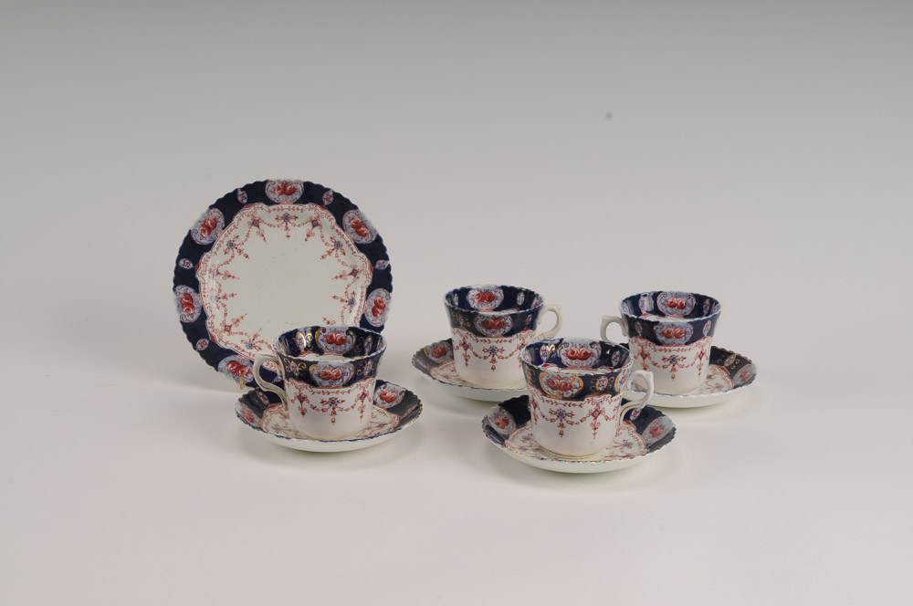 H. Walton Tea Cups and Cake Plate