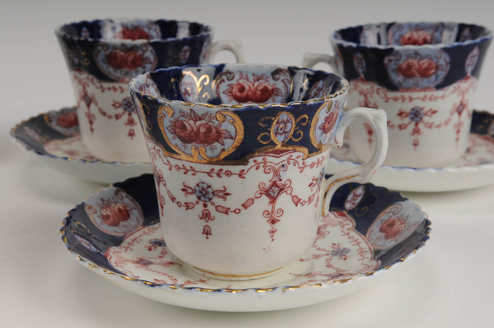 H. Walton Tea Cups and Cake Plate