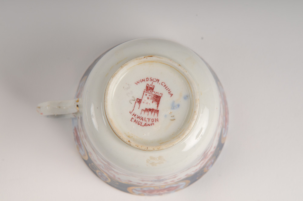 H. Walton Tea Cups and Cake Plate