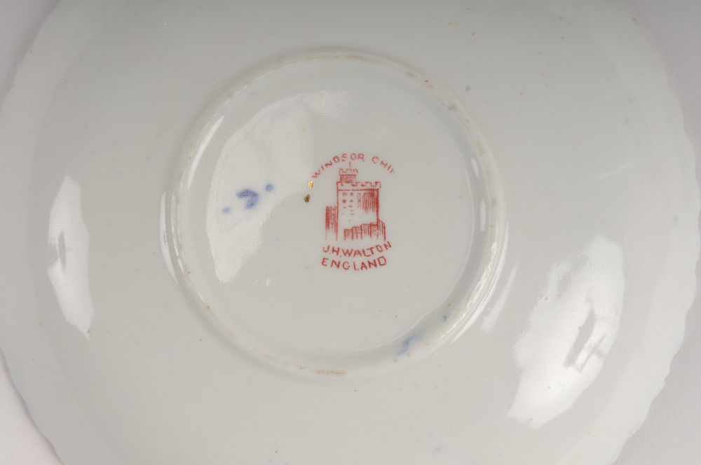 H. Walton Tea Cups and Cake Plate