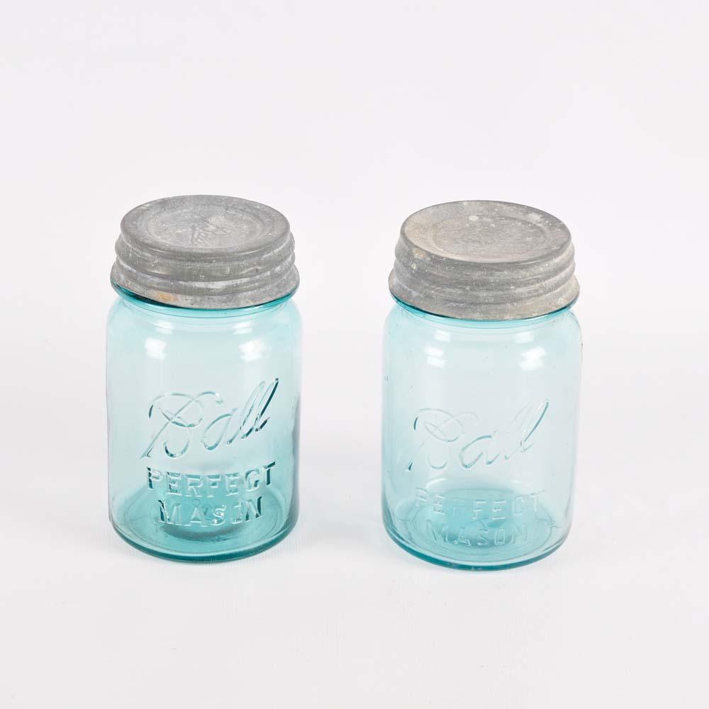Vintage Ball Jars with Zinc Lids