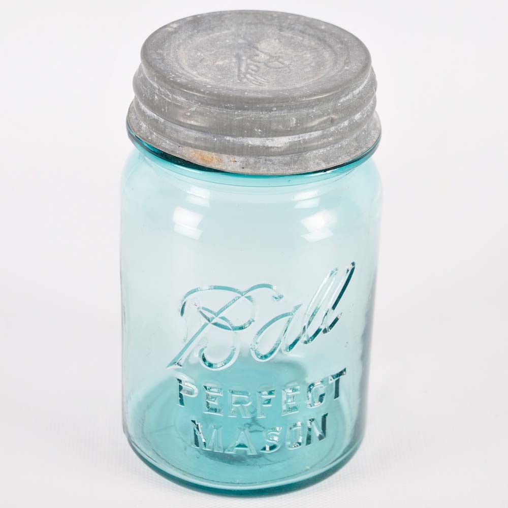Vintage Ball Jars with Zinc Lids