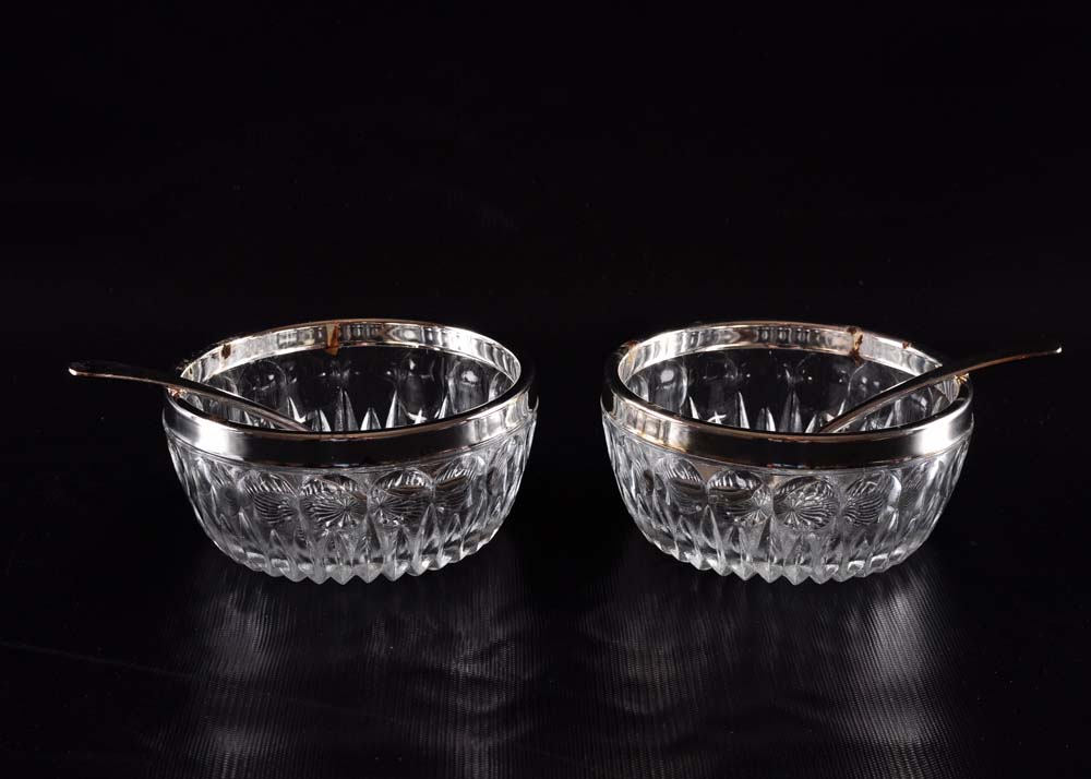 Towle Glass and Silver Plate Serving Bowls