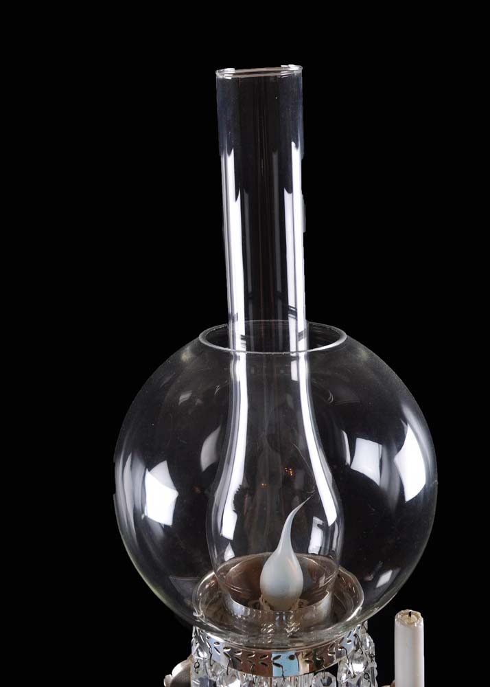 Silver Plate Candelabra and Lamp