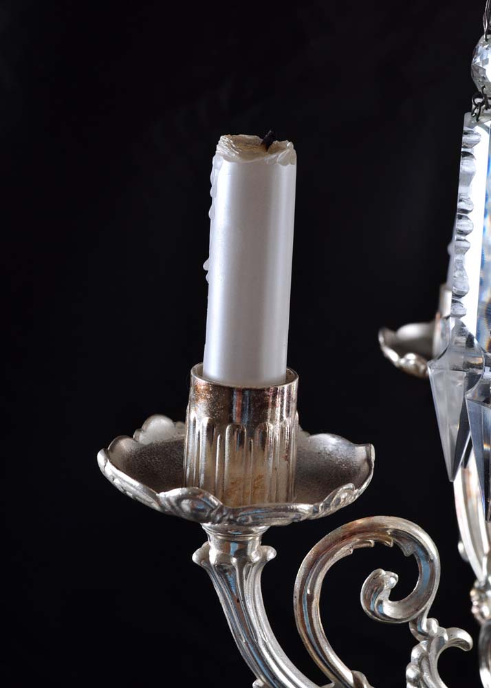 Silver Plate Candelabra and Lamp