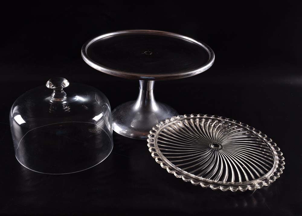 Vintage Cake Stand, Plate and Cover