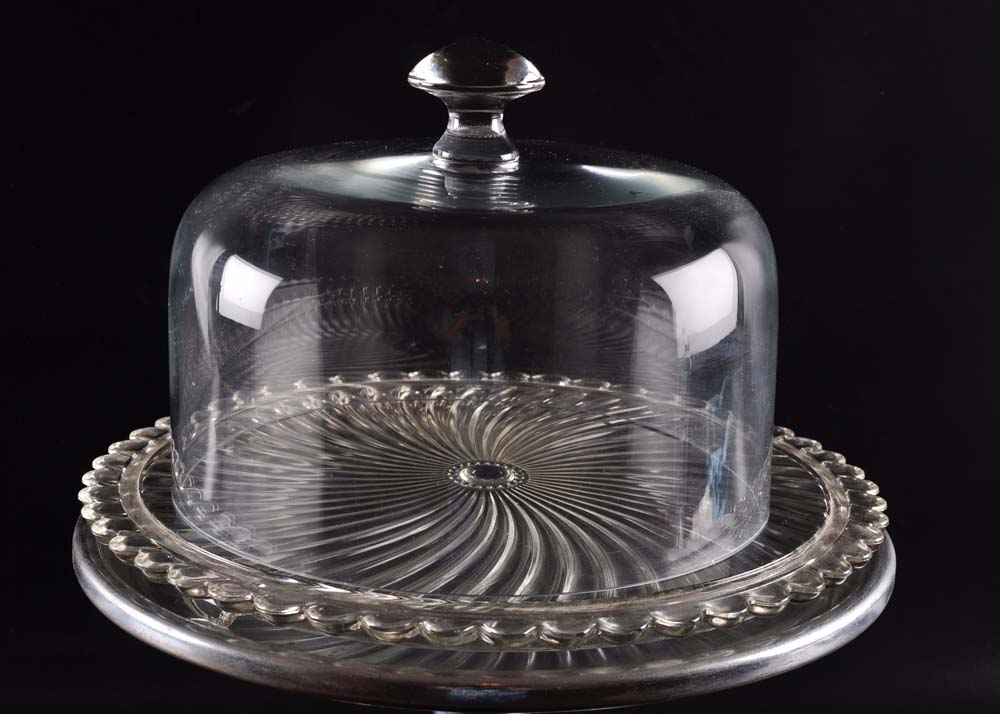 Vintage Cake Stand, Plate and Cover