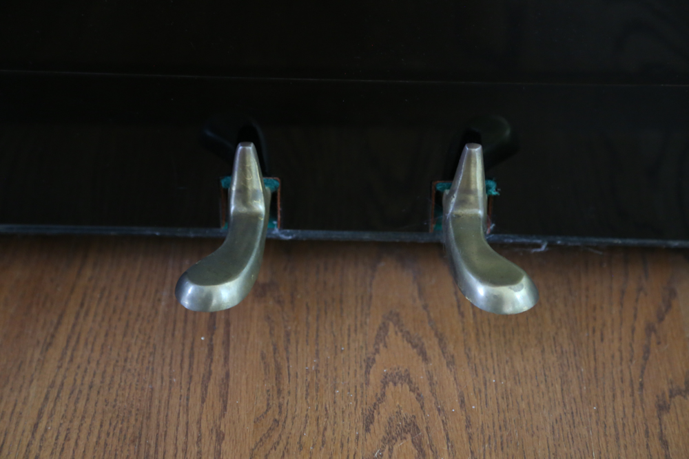 Samick Black Lacquer Upright Piano with Bench