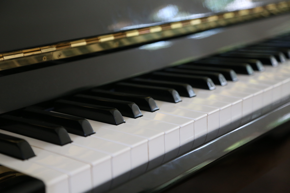 Samick Black Lacquer Upright Piano with Bench