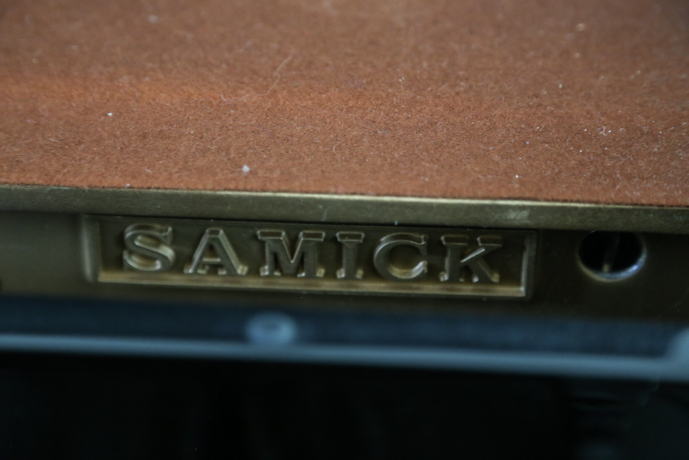 Samick Black Lacquer Upright Piano with Bench