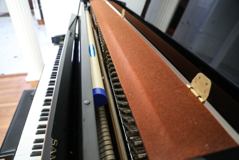 Samick Black Lacquer Upright Piano with Bench