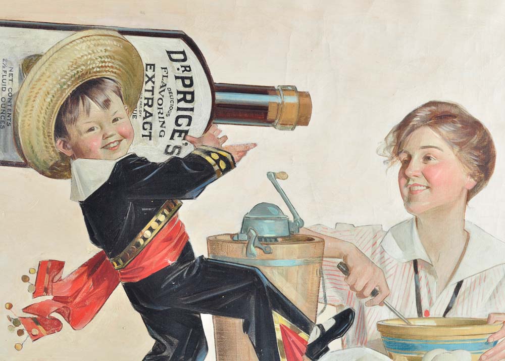 Embellished Giclee on Canvas of an Extract Advertisement