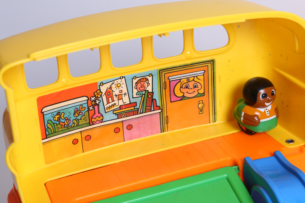 Vintage Fisher-Price Airplane and Mattel School Bus Toys