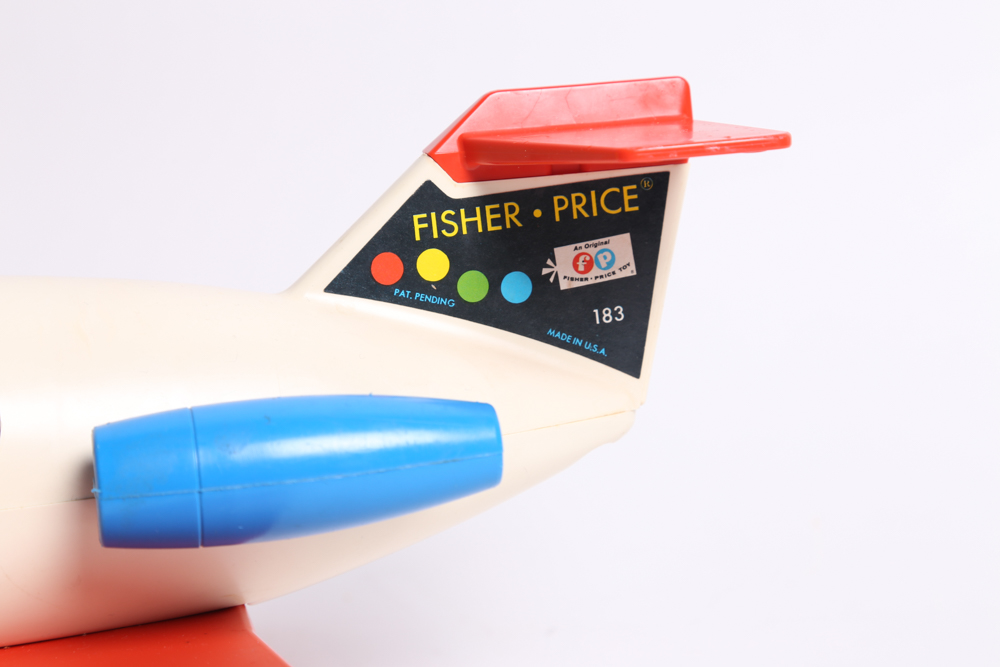 Vintage Fisher-Price Airplane and Mattel School Bus Toys